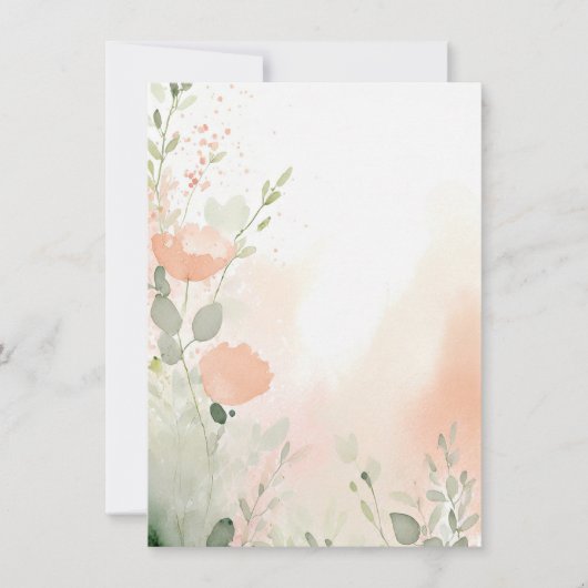 Blütenblume Orangefarbene und pfirsichfarbene Blüt Einladung (Vorderseite)