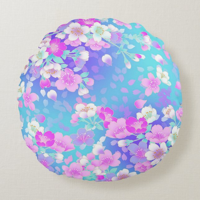 Blütenblume Rundes Kissen (Vorderseite)