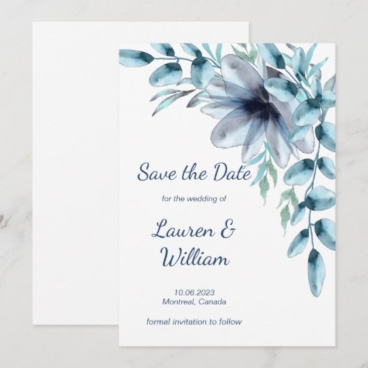 Blütenblume Save The Date (Vorne/Hinten)