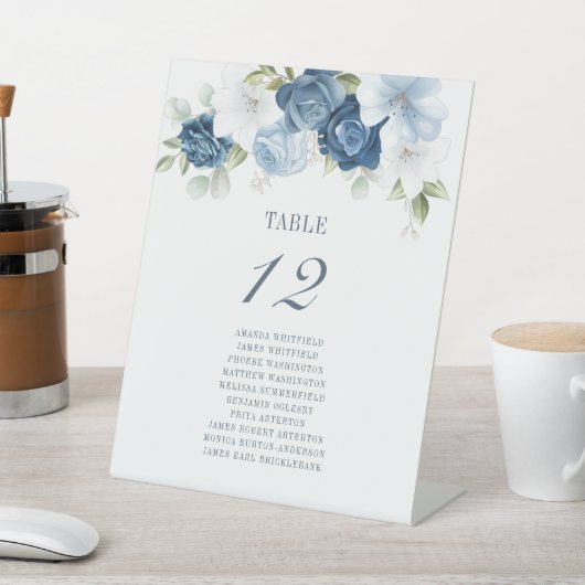 Blütenblume Tischnummer 12 Sitzplätze Sockelschild (In SItu)