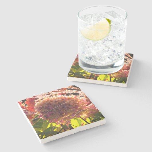 Blütenblume Untersetzer mit lebhaften, rosa Hydran (Seitenansicht)