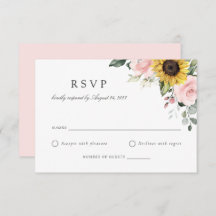 Blütenblumen Blush Pink Wedding RSVP Card