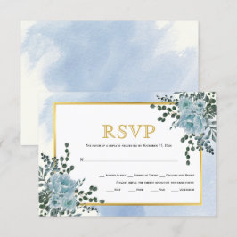 Blütenblumen Goldrahmen Blütenhochzeit RSVP Karte