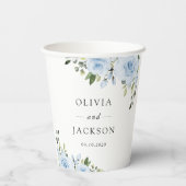 Blütenblumen, Grünpflanzen, Boho, Blumenzehen Pappbecher (Rückseite)