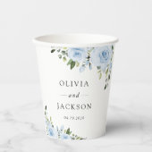 Blütenblumen, Grünpflanzen, Boho, Blumenzehen Pappbecher (Vorderseite)