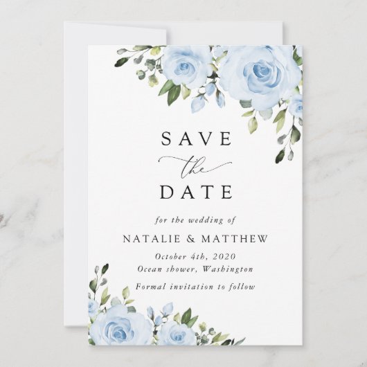 Blütenblumen, Grünpflanzen, Boho, Blumenzehen Save The Date (Vorderseite)