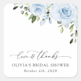 Blütenblumen, Grünpflanzen, Boho, Brautparty Quadratischer Aufkleber