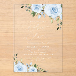 Blütenblumen, Grünpflanzen, Boho, Sweet 16 Acryleinladungen