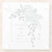 Blütenblumen, Marsch und Monogramm Hochzeit Glasuntersetzer (Rückseite)