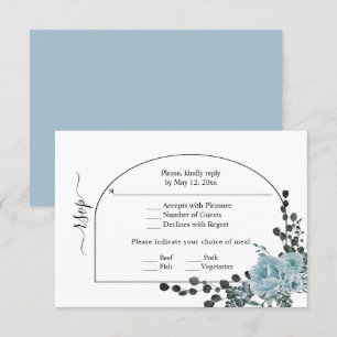 Blütenblumen, Marsch und Monogramm Hochzeit RSVP Karte