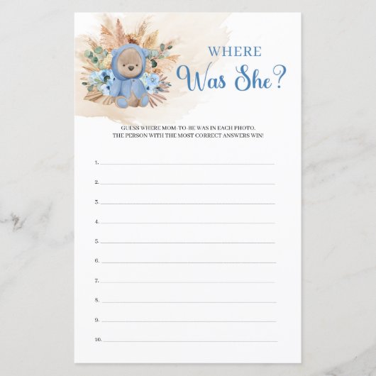 Blütenblumen Pampas Teddy Bär Wo war sie? (Vorderseite)