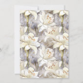 Blütenblumen, silberne Retro-Hochzeit Einladung (Rückseite)