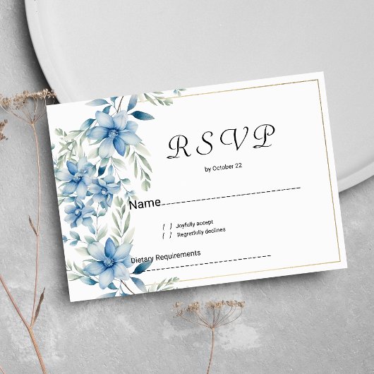 Blütenblumenblauer Botanischer Marineblau UAWG Einladung