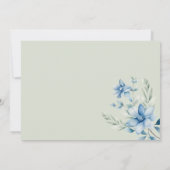 Blütenblumenblauer Botanischer Marineblau UAWG Einladung (Rückseite)