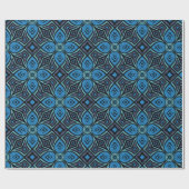 Blütenblüte, blau, Blume, Blütenblätter, schwarz Geschenkpapier (Flach)