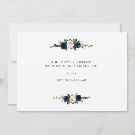 Blütenblüte neue Zuhause-Bewegende Ankündigung (Rückseite)