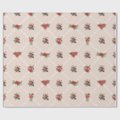 Blütenblüte und Gitter süße Valentine Geschenkpapier (Flach)