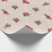 Blütenblüte und Gitter süße Valentine Geschenkpapier (Ecke)