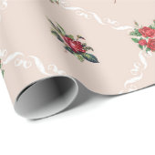 Blütenblüte und Gitter süße Valentine Geschenkpapier (Rolleneckpunkt)