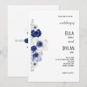 Blütenblüte und weiße Mohnblüte Einladung (Vorne/Hinten)