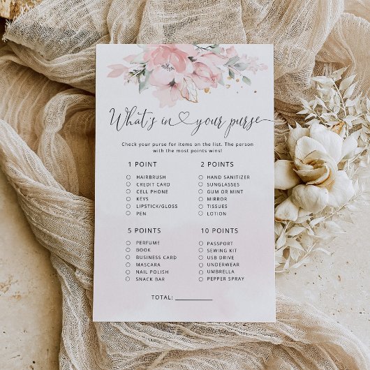 Blütenblüte, was in deinem Handtaschenspiel ist