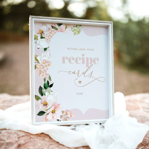 Blütenblüte Wildblume verlasse Ihre Rezept-Karte Poster