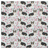 Blütenblüten der Corgi-Hunde mit Tribbeln Stoff (Muster)