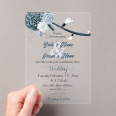 Blütenblüten der Marine botanische Hochzeit Acryleinladungen (Insitu (Handheld))