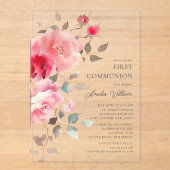 Blütenblüten Erstkommunion Einladung (Vorderseite)