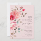 Blütenblüten Erstkommunion Einladung (Vorderseite)