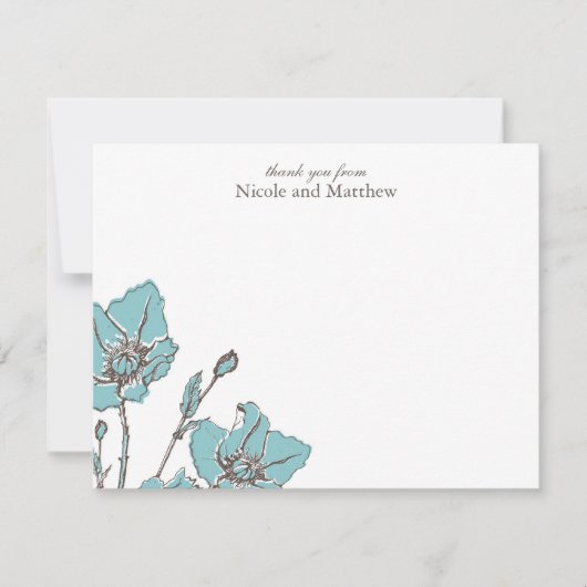 Blütenblüten flatter Danke, Anmerkungen Einladung (Vorderseite)