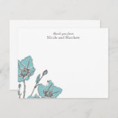 Blütenblüten flatter Danke, Anmerkungen Einladung (Vorne/Hinten)