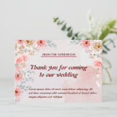 Blütenblüten und Dankbarkeit: Chic Pink Floral Dan Dankeskarte (Stehend Vorderseite)