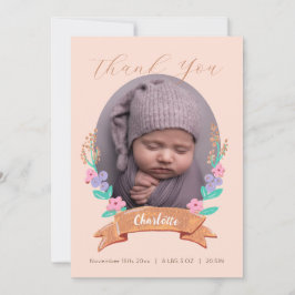 Blütenblütenbaby-Foto Dankeskarte