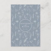 Blütenblütenblätter Hochzeitsdetails Karte (Rückseite)