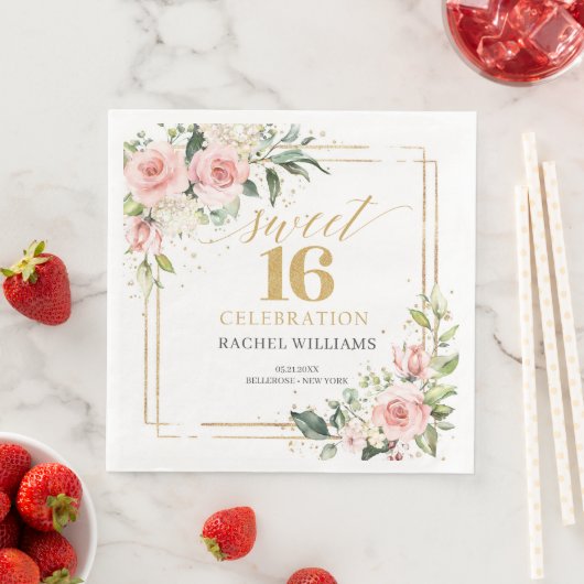 Blütenblütenblüte Eukalyptus süß 16. Geburtstag Serviette (Beispiel)