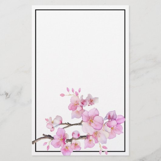 Blütenblütenblütenblüten in Aquarellfarbe Briefpapier (Vorderseite)