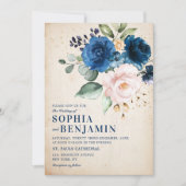 Blütenblütenblütenblütenblütenblütenhochzeit auf d einladung (Vorderseite)