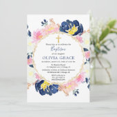 Blütenblütenblütenblütenpink Einladung (Stehend Vorderseite)