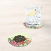 Blütenblütenblütenfarbe Hochzeiten C Runder Pappuntersetzer (Vor Ort)