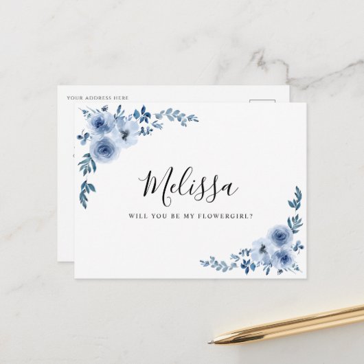 Blütenblütenblütenkarte Postkarte (Vorderseite/Rückseite Beispiel)