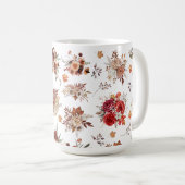 Blütenblütenblütenmuster Herbstmuster Kaffeetasse (VorderseiteRechts)