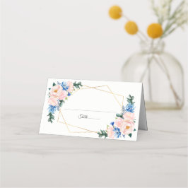 Blütenblütenblütenpink Geometric Floral Wedding Platzkarte