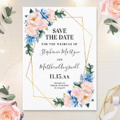Blütenblütenblütenpink Geometric Floral Wedding Save The Date