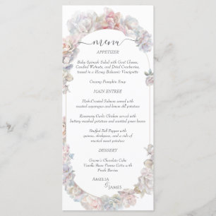 Blütenblütenhochzeit Menükarte