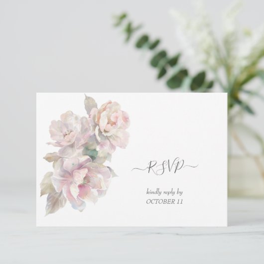 Blütenblütenhochzeit RSVP Karte (Stehend Vorderseite)