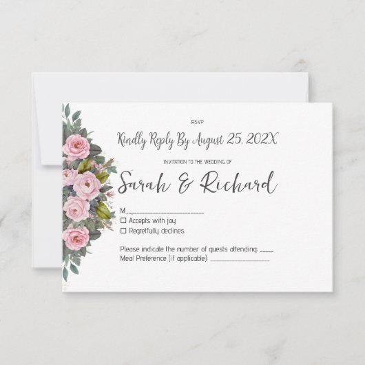 Blütenblütenhochzeit RSVP Karte (Vorderseite)