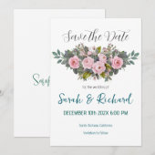 Blütenblütenhochzeit Save The Date (Vorne/Hinten)