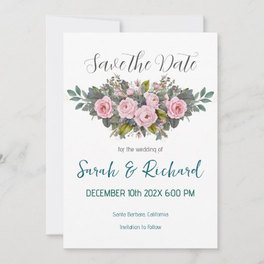 Blütenblütenhochzeit Save The Date (Vorderseite)