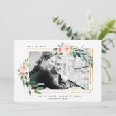 Blütenblütenhochzeit speichern Sie die Dattelkarte Dankeskarte (Stehend Vorderseite)